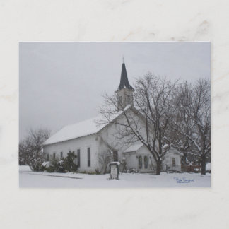 Schnee in der Texas-Kirche Postkarte