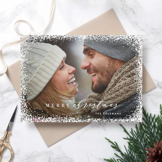 Schnee in fröhlicher Weihnachtskarte Feiertagskarte (Von Creator hochgeladen)