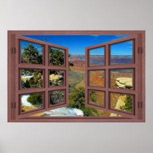 Schnee in Grand Canyon 6 Pane Open Window Poster