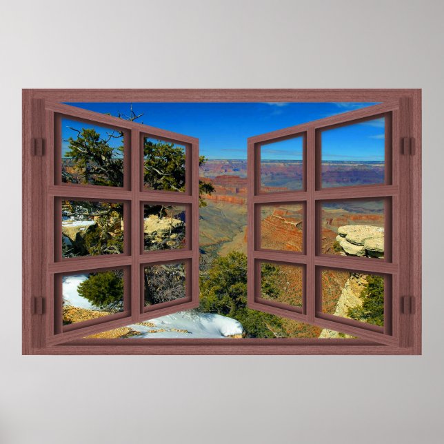 Schnee in Grand Canyon 6 Pane Open Window Poster (Vorne)