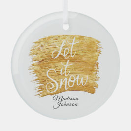 Schnee in Imitate Gold Paint Individuelle Name Ornament Aus Glas
