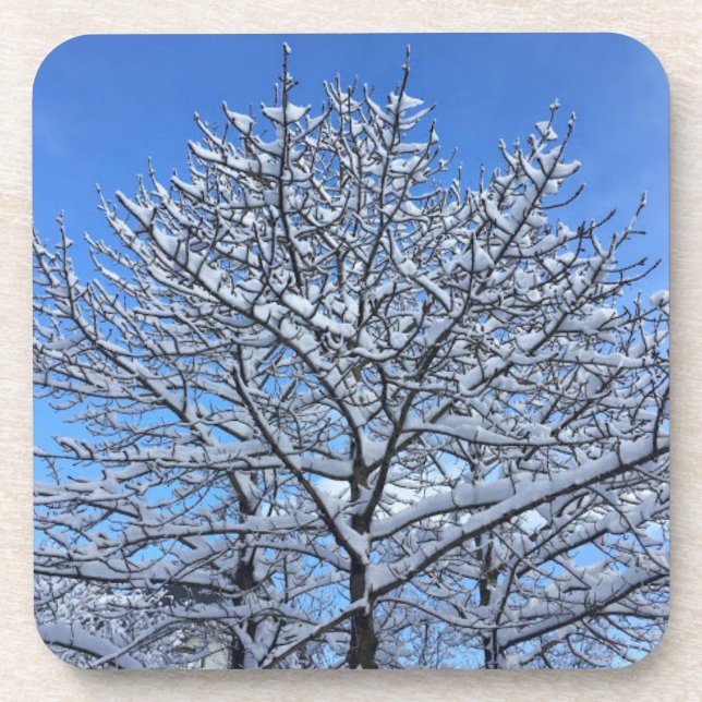 Schnee in Island - Getränkeuntersetzer (Vorderseite)