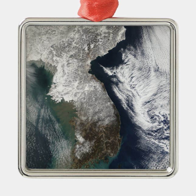 Schnee in Korea Ornament Aus Metall (Vorne)