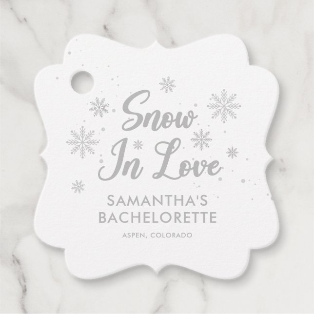 Schnee in Liebe Bachelorette Geschenkanhänger (Vorderseite)
