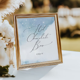 Schnee in Liebe Blue Brautparty Hot Chocolate Bar Poster