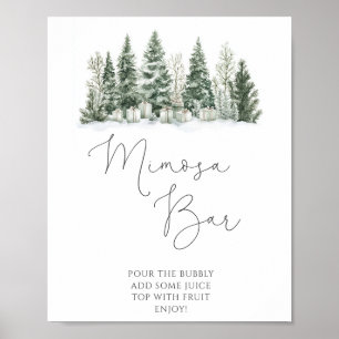 Schnee in Liebe Brautparty Mimosa Bar Poster