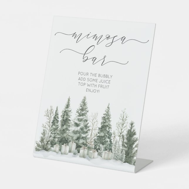 Schnee in Liebe Brautparty Mimosa Bar Sockelschild (Vorderseite)