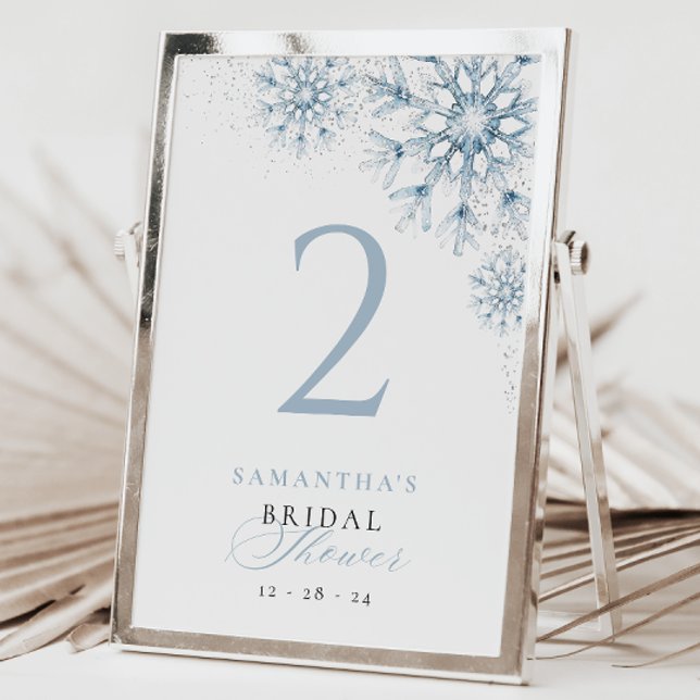 Schnee in Liebe Brautparty Tischnummer (Von Creator hochgeladen)