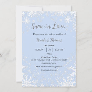 Schnee in Liebe Einladung Hochzeit, Winterhochzeit