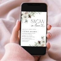 Schnee in Liebe Evergreen QR Bridal Dusche Einladu