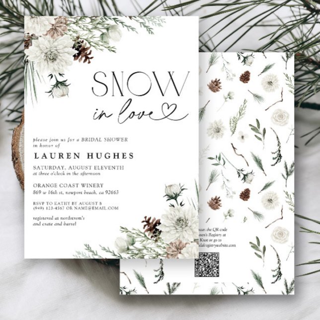 Schnee in Liebe Evergreen QR Bridal Dusche Einladu Einladung (Von Creator hochgeladen)