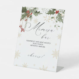 Schnee in Liebe Mimosa Bar Brautparty Sockelschild