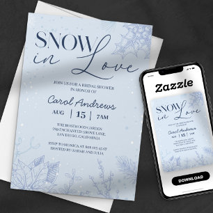 Schnee in Liebe Winter Blau Winter Brautparty Einladung