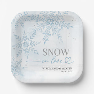 Schnee in Liebe Winter-Schneeflocke Brautparty Pappteller