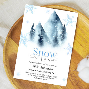 Schnee in Liebe Winter Schneeflocken Brautparty  Einladung