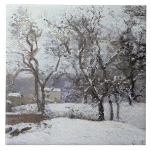 Schnee in Louveciennes (1870) von Camille Pissarro Fliese