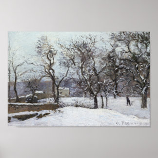 Schnee in Louveciennes (1870) von Camille Pissarro Poster