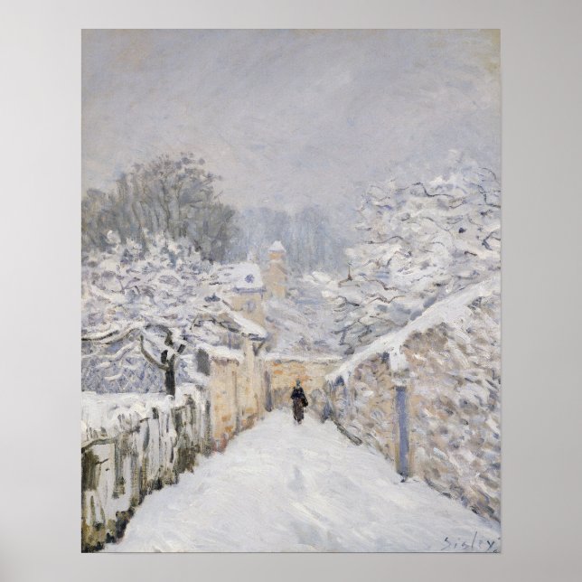 Schnee in Louveciennes, 1878 Poster (Vorne)