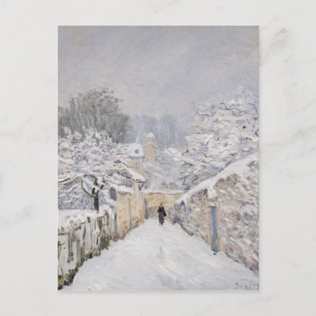Schnee in Louveciennes, 1878 Postkarte (Vorderseite)