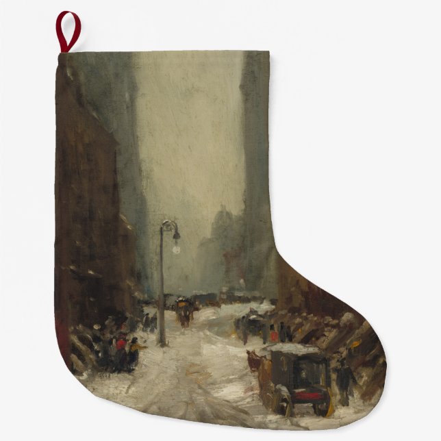 Schnee in New York City (Winter in NYC) Großer Weihnachtsstrumpf (Vorderseite)