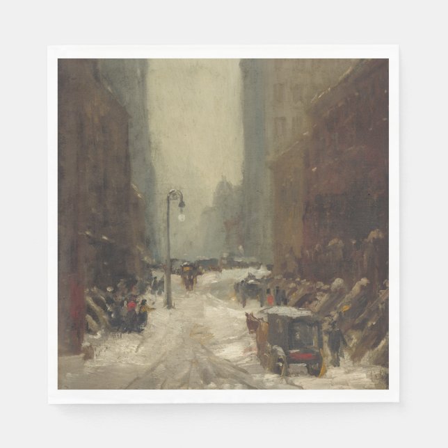 Schnee in New York City (Winter in NYC) Serviette (Vorderseite)