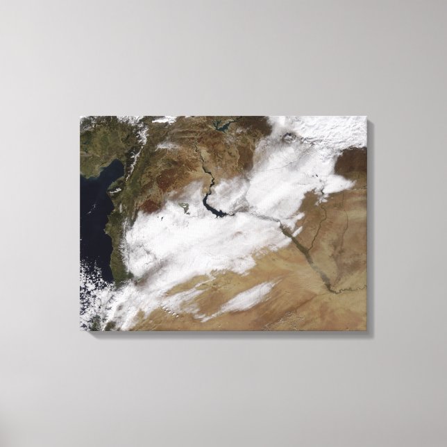Schnee in Syrien Leinwanddruck (Vorderseite)