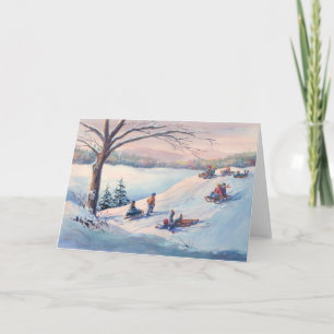 SCHNEE, KIDS & SCHNEE VON SHARON SHARPE FEIERTAGSKARTE