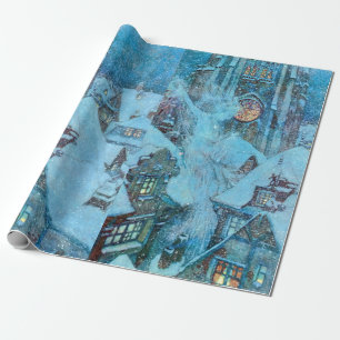 Schnee-Königin auf Dulac die Nacht eines Winters Geschenkpapier