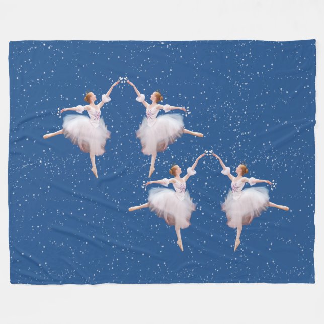 Schnee-Königin-Ballerina Fleecedecke (Vorderseite (Horizontal))
