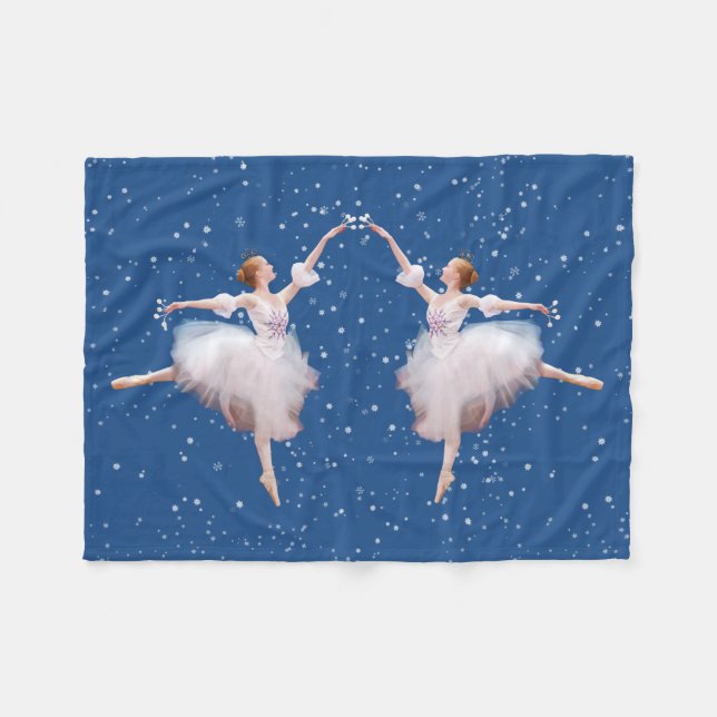 Schnee-Königin-Ballerina Fleecedecke (Vorderseite (Horizontal))