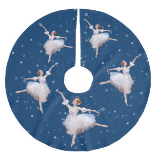 Schnee-Königin-Ballerina Polyester Weihnachtsbaumdecke