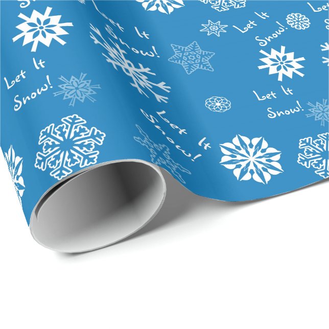 Schnee lassen - blau geschenkpapier (Rolleneckpunkt)