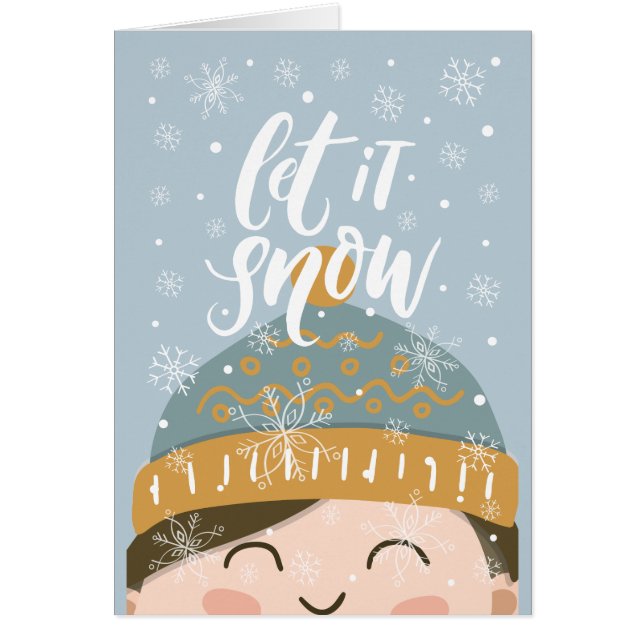 Schnee lassen, Kind in Winter Hat Art, Weihnachten (Vorne)