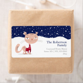 Schnee lassen - Niedliche Katze im Winter