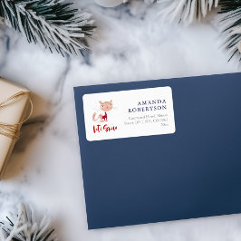 Schnee lassen - Niedliche Katze im Winter Adressaufkleber