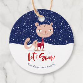 Schnee lassen - Niedliche Katze im Winter Geschenkanhänger