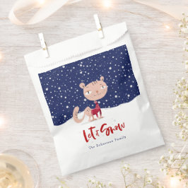 Schnee lassen - Niedliche Katze im Winter Geschenktütchen