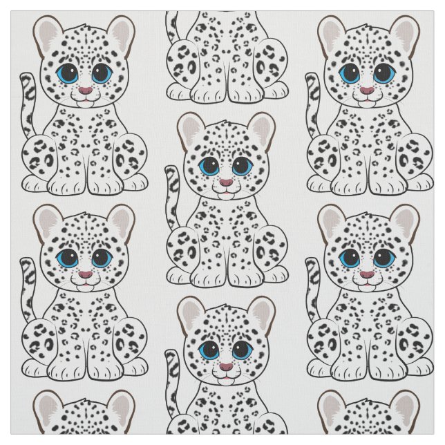 Schnee-Leopard CUB Stoff (Muster)