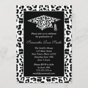 Schnee-Leopard-Druck-Abschluss-Party Einladung