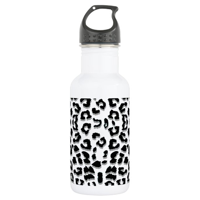 Schnee-Leopard-Druck-Gewohnheit Trinkflasche (Vorderseite)
