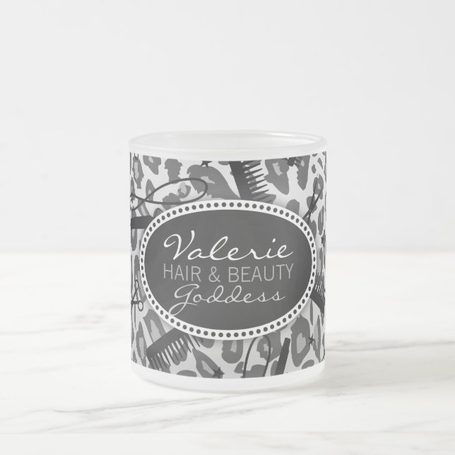 Schnee-Leopard-Druck-Haar u. Tasse der (Mittel)