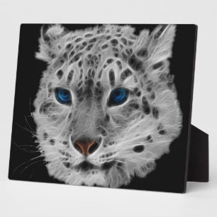 Schnee-Leopard-Fraktal Fotoplatte