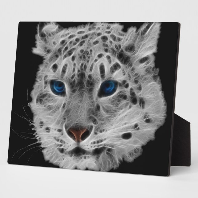 Schnee-Leopard-Fraktal Fotoplatte (Seite)