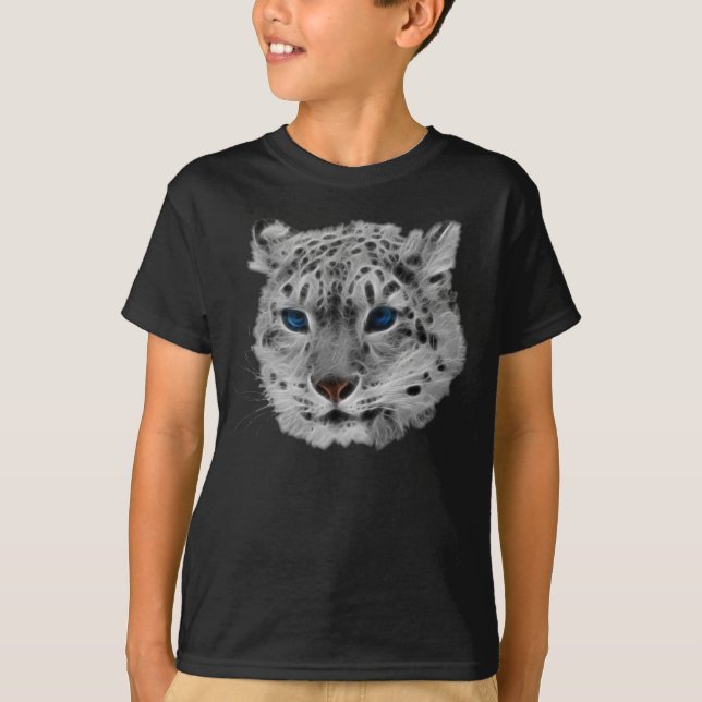 Schnee-Leopard-Fraktal T-Shirt (Vorderseite)