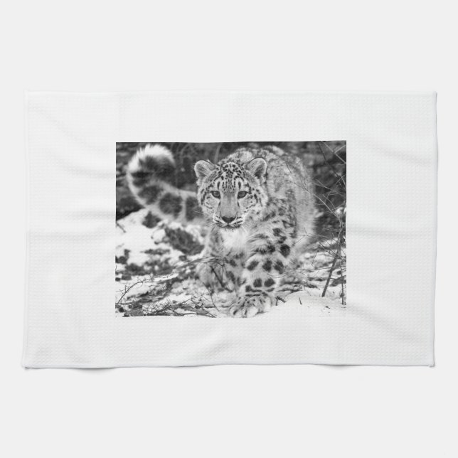 Schnee-Leopard Handtuch (Horizontal)