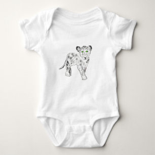 Schnee-Leopard-Illustration Baby Strampler