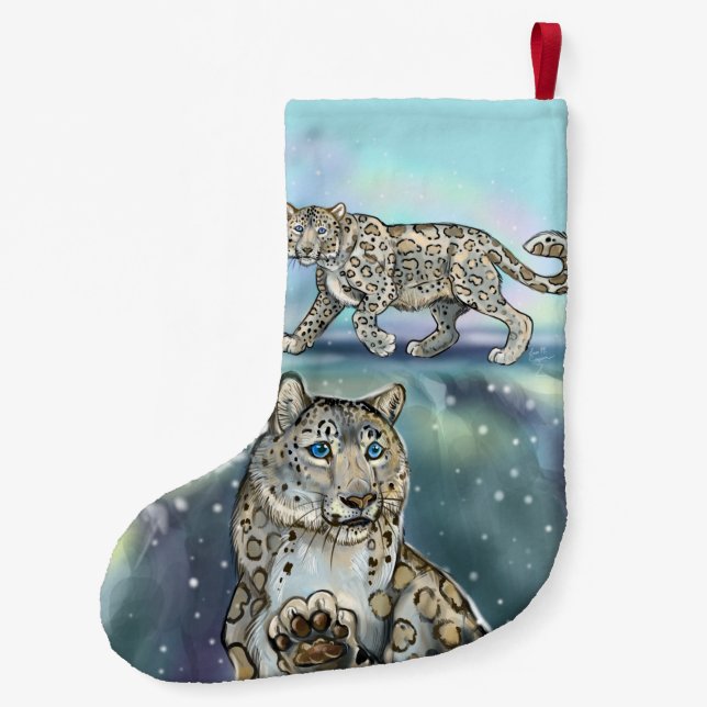 Schnee-Leopard Kleiner Weihnachtsstrumpf (Rückseite)