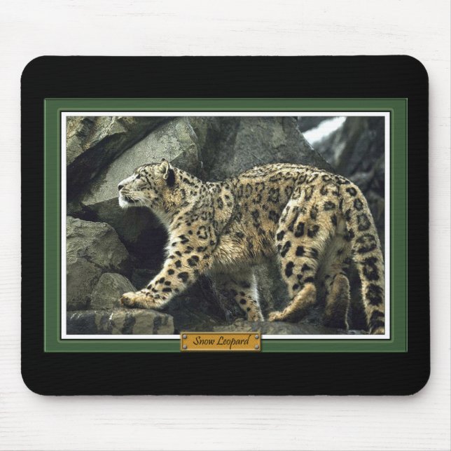 Schnee-Leopard Mousepad (Vorne)