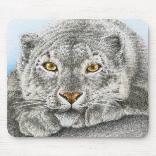 Schnee-Leopard Mousepad (Vorne)