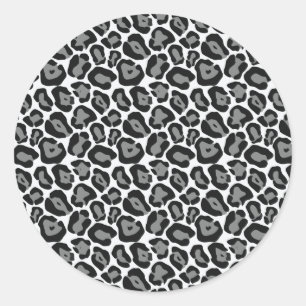 Schnee-Leopard-Muster-Aufkleber Runder Aufkleber